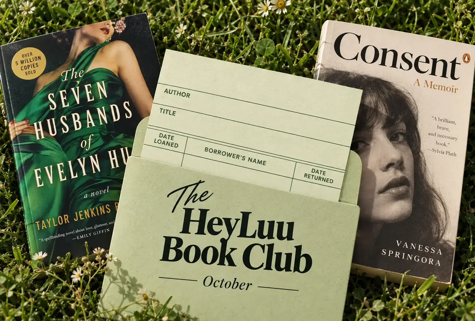 heyLuu Book Club 的借書卡與當月選書